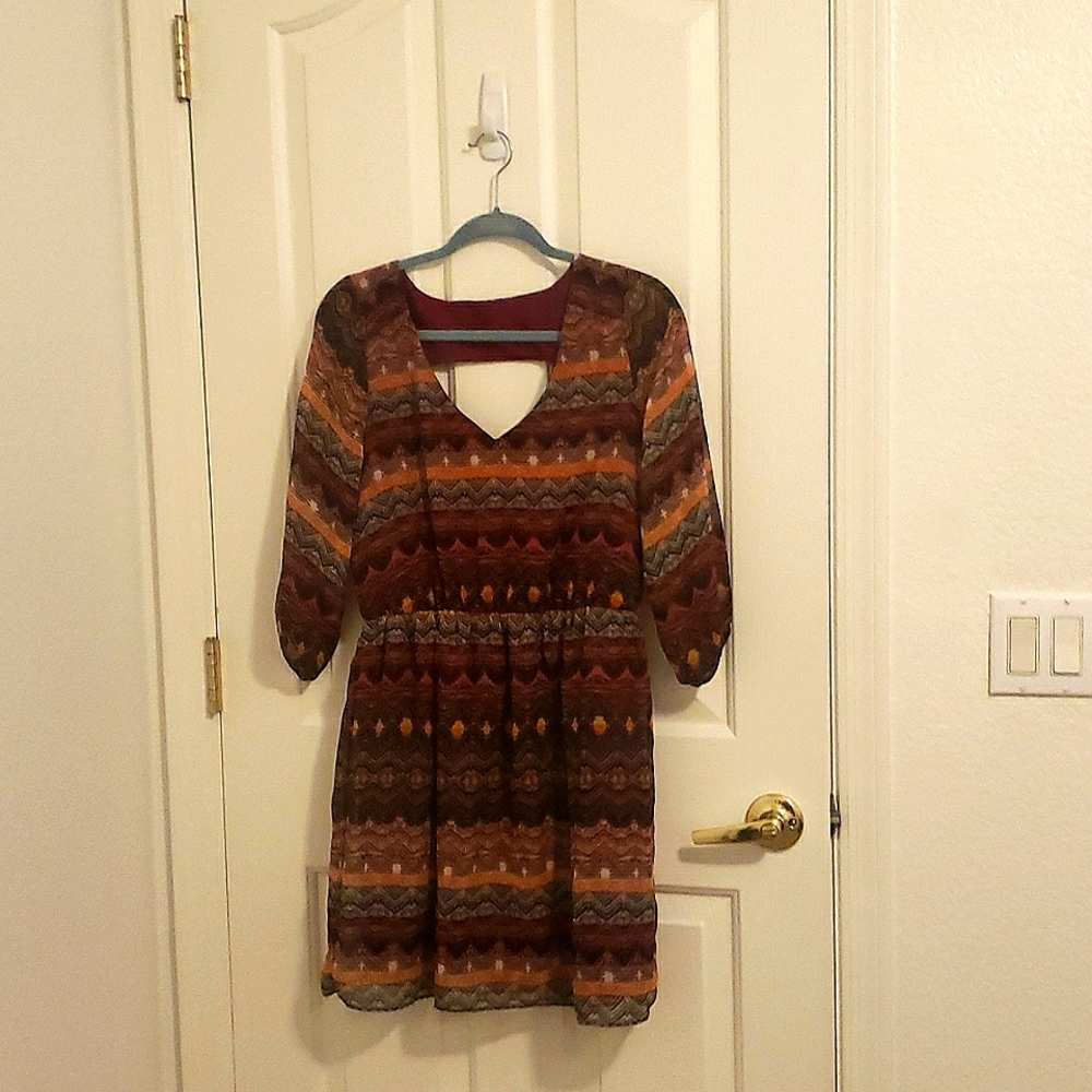 By & By red patterned dress